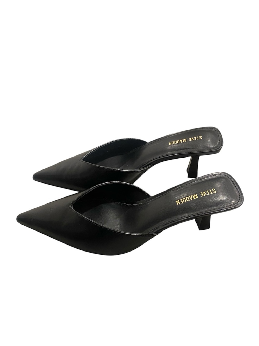 Steve Madden Black Pointed Slip-On Mule Heels Sz 8.5